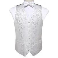 Fast Shipping Vest Bow Tie Pocket Square Cufflinks Set Fashion Party Wedding MJ-0116