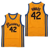 Ucuz erkek Genç Kurt Beacon Beavers 42 Scott Howard Moive Basketbol Film Jersey Sarı Dikişli Logolar Kalite Boyutu S-XXL