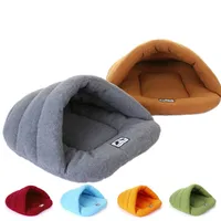 Etiska husdjur Sova Zone Cuddle Cave Pet Bed Soft Polar Fleece Dog Beds Winter Warm Pet Heated Mat Små Hundvalp Katter Bed