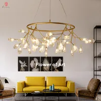 Firefly Pendant Lamp Olive Branch Hanging Lights Art Home Decorative LED Europe Style Petal AC110/220V Foyer Living Dinning ,Large stocks deliver quickly