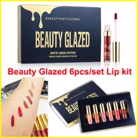 Make-up 6 stks / set lipgloss schoonheid geglazuurde matte vloeistof lipsticks moisturizer verjaardag verjaardag editie lipgloss is niet vervaagde lip kit cosmetica DHL