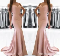 2019 Nowa Syrenka Różowy Off The Ramię Sukienka Wieczorowa Tanie Prosta Płaszcza Długa Arabska Formalna Suknia Party Custom Made Plus Size