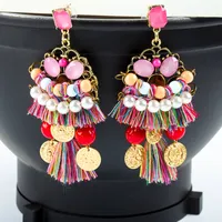 Orecchini di nappa di multi strato di tendenza alla moda creativa vendita calda all'ingrosso orecchini di perline di donne di alta qualità orecchini di perline
