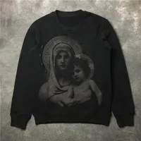 Fashion-Mens Designer Pullover Jungfru Maria och Baby 3D Tryckt Casual Sweater Mens Womens Långärmad Sweatshirts Man Kvinna Pullover
