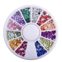 Wheel 240 PCS Heart Design 3mm Nail Art Rhinestones Gems Acrylic Tips Decoration
