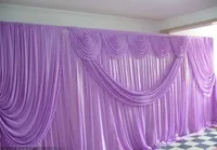 Romantische Hochzeit Backdrop10ft * 20ft Eis Silk weiße Farbe mit Schmetterling Swag Hochzeit Drape Curtain Kulisse