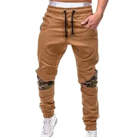 Shujin Mens Casual Joggers 2020 Masculino Camuflaje Costura Algodón Harem Lápiz Pantalones HIP Solid Sweetpants Pantalones M-4XL