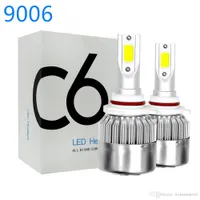 Winsun 1 Pair 9006 C6 LED Car Headlights 72W 7600LM COB Auto Headlamp Bulbs H1 H3 H4 H7 H11 880 9004 9005 9006 9007 Car Styling Lights