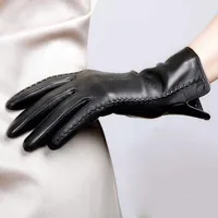 2019 новые элегантные женские кожаные перчатки осень и зима термальные горячие модные женские перчатки плюс пух