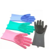 Gants de nettoyage en silicone de cuisine gants de lavage à plat magic