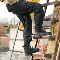 Mens Working Pants 얇은 전술 바지화물 바지 검은 군대 느슨한 kargo harem 보안 의류 pantalon