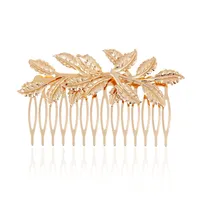 Retro hoja de novia peinetas oro para las mujeres muchachas de la boda Horquillas de Hairgrips Headwear de las horquillas de los accesorios del pelo