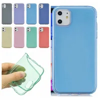 Case TPU morbide trasparenti da 1,5 mm per iPhone 12 11 Pro iPhone XS MAX XR X 8 7 Plus Cover per telefono flessibile per la pelle flessibile in silicone chiaro colorato in gel.