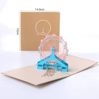 어린이를위한 카드의 성격 종이 컷 빈 종이 카드 인사말 카드 크리 에이 티브 Brithday 수제 인사말 관람차 3D