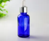 Leere blaue Tropfflaschen 30ml Aromatherapie ätherisches Öl Flaschen 1OZ nachfüllbar Tropfflasche mit schwarzem Gold Silber Cap Kostenloser Versand