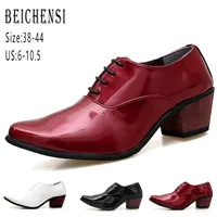 Men&#039;s Leather Shoes with Oxford Business Casual Shoes Men&#039;s Black Red Classic Pointed Dance