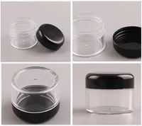 1200 pcs / lote recarregável plástico tampa de tampa de parafuso com base clara jarro cosmético vazio para prego pó garrafa de olho de olho recipiente 30g 30ml / 1oz
