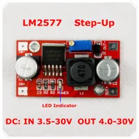 Freeshipping LM2577 DC-DC Ajustável Step-Up Power Supply Módulo impulso conversor de tensão LED Indicator [10 peças / lote]