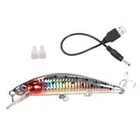 Vibra-Strike Flaş Cazibesi Balıkçılık Swimbait Şarj Edilebilir USB Balıkçılık Lures Teğmen Minnow Elektronik Balıkçılık Bait Ye16
