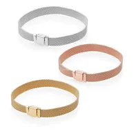 Mens 18K geelgoud reflecties hand ketting armband originele doos voor pandora rose goud 925 zilveren armbanden voor mannen vrouwen