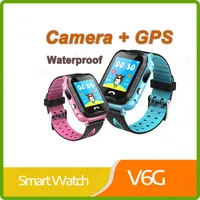 Ny ankomst Vattentät GPS SmartWatch V6G med kamera ficklampa SOS Call Plats Touch Screen Anti-Lost Monitor Tracker PK Q90