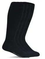 Yomandamora Men's Men's Bamboo Top Wide Over Over The Calf Dress Socks Boot Socks، 4 أزواج L الحجم، الدعاوى لجميع الموسم