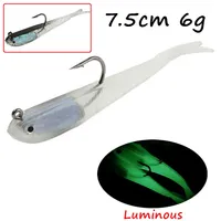1pc 2 Colors Bionic Fish Jigs PVC Soft Baits & Lures 7.5cm 6g Pesca Single Fishing Hooks BL_9