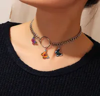 2020 neue Punk-Art-Schmetterling Halskette Frauen Hip Hop-Geschenk-Halskette Persönlichkeit Schmuck Accessoires für Mädchen