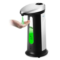 Dispensador de sabão líquido automático 400ml Sensor inteligente ABS desinfetante desinfetante Dispensador para banheiro de cozinha