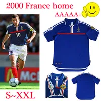 2000 Francia Jerseys Retro Zidane Trezeguet Soccer Jersey Henry Vintage Clásico 2000 Camisa de Fútbol Maillot de Foot Football Jerseys Camisa