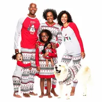 가족 크리스마스 잠옷 새해 가족 일치하는 의상 어머니 아버지 아버지 아기 옷 세트 크리스마스 눈사람 인쇄 잠옷 잠옷 Nigny