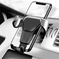 Universal Car Phone Holder Luftauslass Handy GPS Gravity Induction automatische Spann Leder Korn Halter für Samsung-Handy
