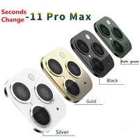 iPhone X XS Max Sticker偽のカメラのためのアルミニウム金属のカメラのレンズ秒数の変更iphone 11 Pro最大ガラスプロテクターリングカバー