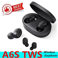 Draadloze hoofdtelefoon A6S TWS Bluetooth Oortelefoon PK Redmi Airdots Sport Waterdichte Mic Headsets Noise Annuleren Stereo Oordopjes
