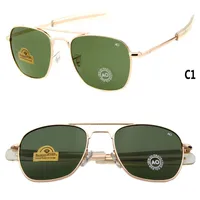Venda Por Atacado-Brand New Ao American Optical Pilot Sunglasses Originais Piloto Piloto Óculos de Sol Ops M Exército Sunglasses UV400 com copos Case