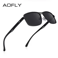 AOFLY Marke 2020 Art und Weise polarisierte Sonnenbrille Männer quadratisches Metallrahmen Männlich Sonnenbrillen Fahren Angeln Brillen zonnebril heren