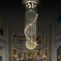 Kristal uzun Merdiven Kapalı Avize Uzun Merdiven LED Modern kristal avizeler Villa Otel koridoru Aydınlatma Armatür lambalar