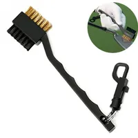 Mini Double Side Golf Brass + Nylon Golf Club Head Groove Cleaner Brush Cleaning Tool Kit with Hanger Golf Accessories props ZZA326