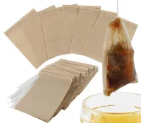 Sacs filtrants à thé naturel Sac à thé en papier non blanchi sans pareil Infuser à thé jetable Sac vide avec cordon pour herbes Café 6 * 8cm