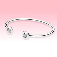 Bracelets de bracelets ouverts en argent sterling 925 Femmes filles Summer Bijoux pour Pandora CZ Diamond Pave bracelet bracelet avec boîte d'origine
