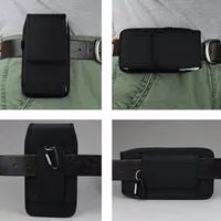Sport nylon riem clip holster universele lederen pouch taille flip covers mobiele telefoon gevallen voor iPhone Samsung Huawei Xiaomi Moto LG