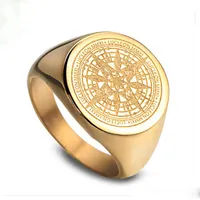 Herrenschmuck Ringe Hip Hop Designer Ring Herren Love Gold Ring Verlobungsmeisterschaft Ringe Vintage Kompass Rapper Mode Accessoires