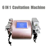 6 i 1 Kavitation RF Slimming Machine Radio Frekvens Ansikt Lyft Lipo Laser Vakuum RF Skin Åtdragning Kroppsformning Salong Hemanvändning