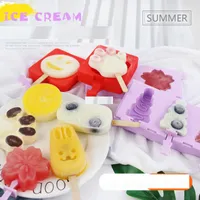 Nouvelle silicone Ice Cream Moule Popsicle Moules bricolage maison Cartoon crème glacée Popsicle Ice Pop Mold Maker