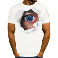 プラスサイズの目Tシャツの男性3D TシャツパンクロックグラフィックティープリントTシャツクールメンズ服