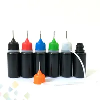 Botella de aguja de color negro E líquido 5ml 10ml 30ml vacío suave plástico botellas de llenado de plástico ldpe aplastable gotero aguja punta de jugo de aguja dhl libre