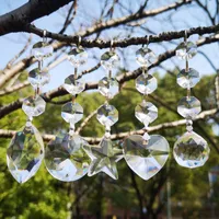 20 pezzi lampadario cristalli lampada prismi parti appese Suncatcher pendente di cristallo con 3 perle di ottagono parti di illuminazione accessori WQM183