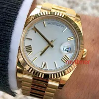 41mm Rose Gold Men Geneva Watch Green Roman Mens Luxury Automatic Movement Designer Dagdate Women's Fashion Watches Wristwatches 228238