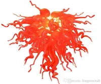 Arte rojo chino lámpara de vidrio inspirado empotrado colgante LED 110 V a 240 V vidrio soplado lámpara de iluminación