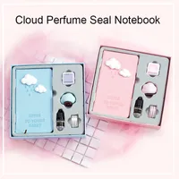 Nube Perfume Seal Notebook, Bloc de notas de cactus fresco pequeño, Cuaderno suave de dibujos animados, Manual del estudiante simple, Conjunto de papelería